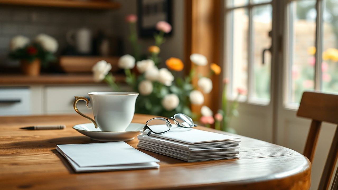 Pension paperwork and tea on a cottage kitchen table for UK pension drawdown US tax reporting