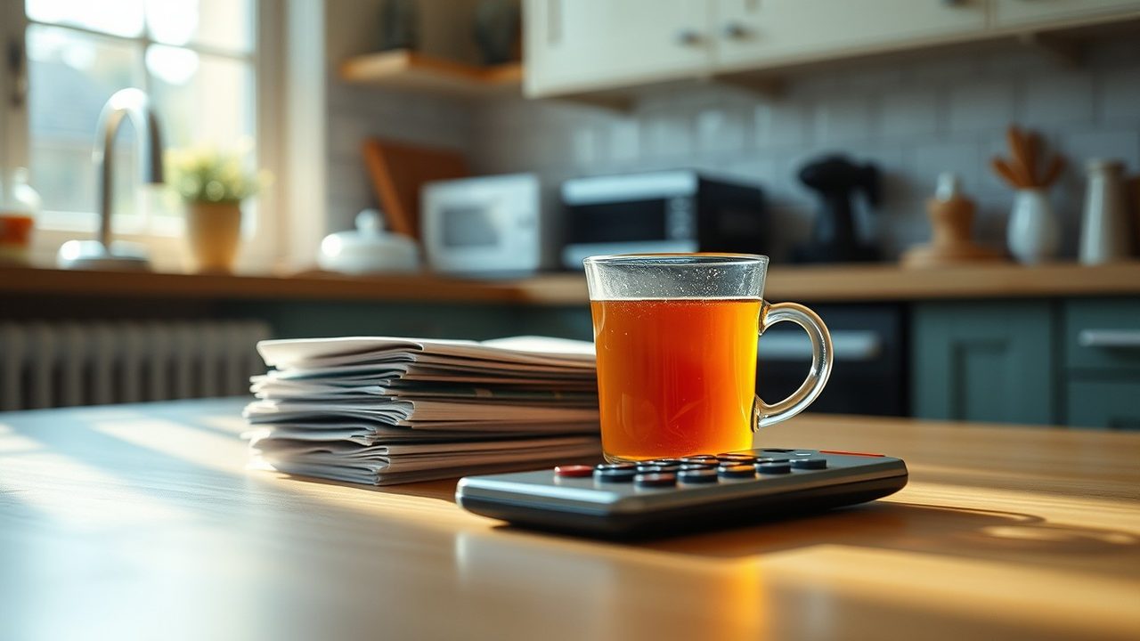 UK savings interest and dividend paperwork at a kitchen table for a US citizen in Britain
