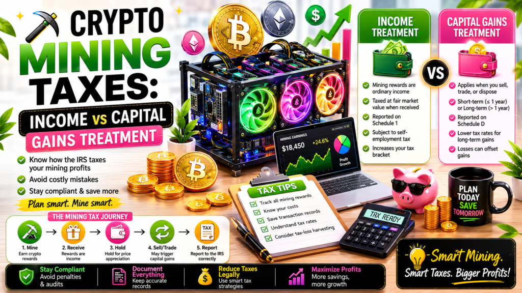 crypto mining taxes income capital gains