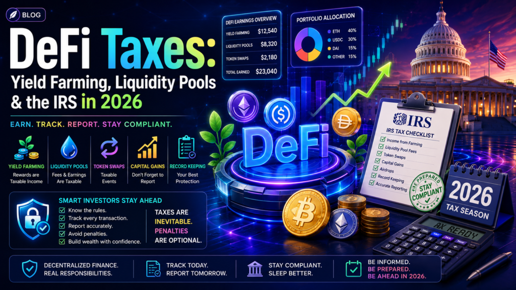 DeFi taxes yield farming IRS 2026
