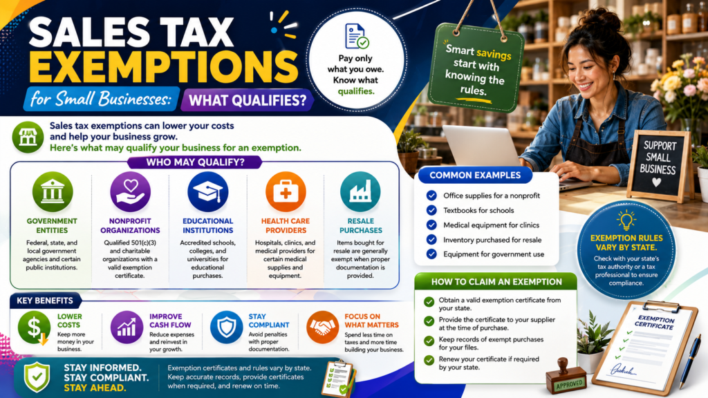 sales tax exemptions small businesses