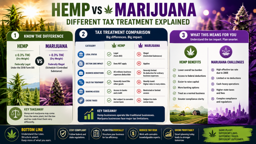 hemp vs marijuana tax treatment difference