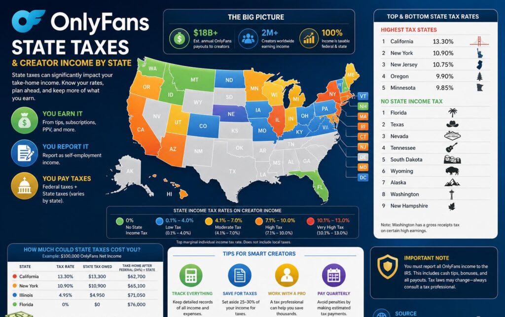OnlyFans state taxes by state