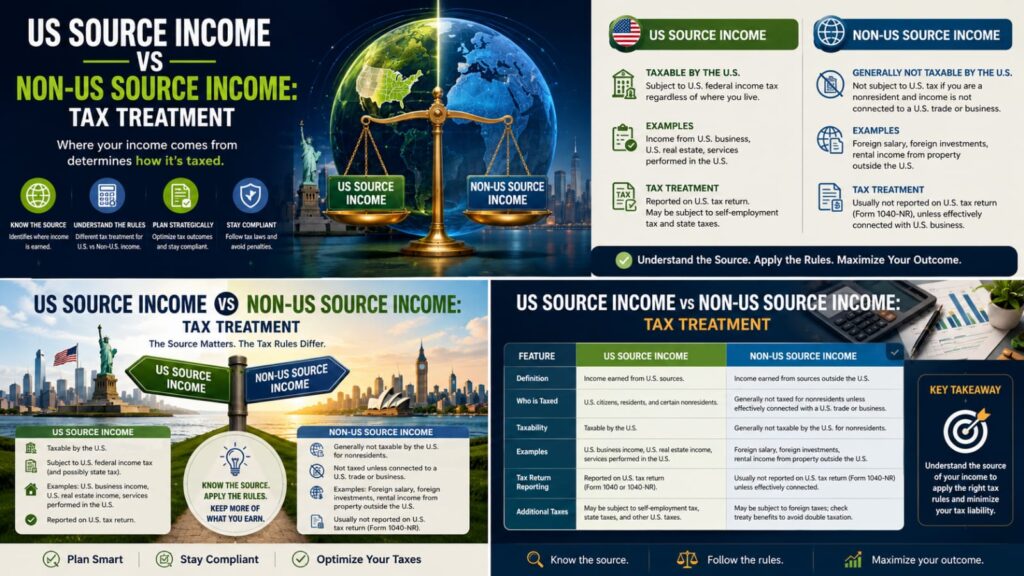 US source income vs non-US source tax treatment