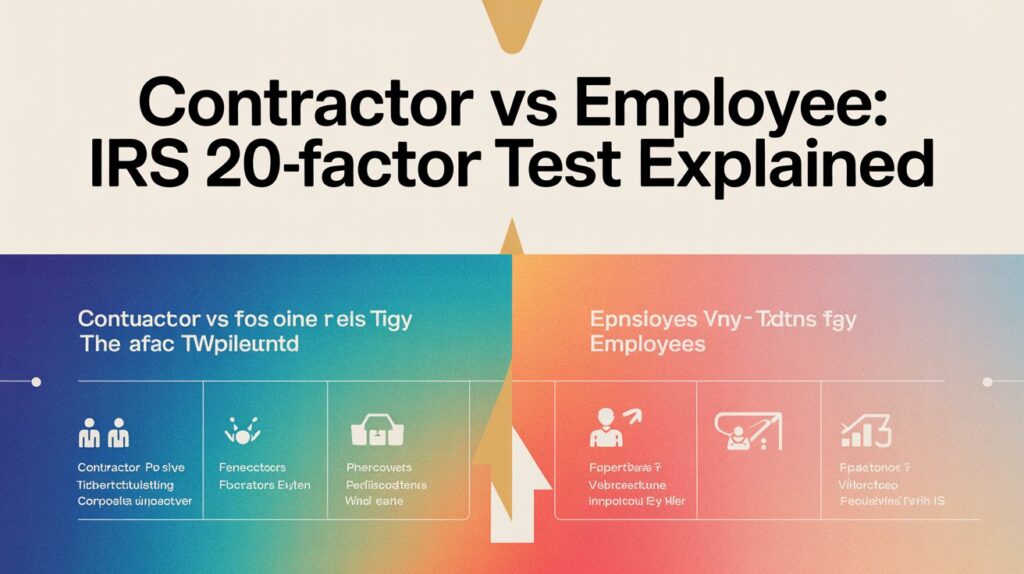 contractor vs employee IRS 20 factor test