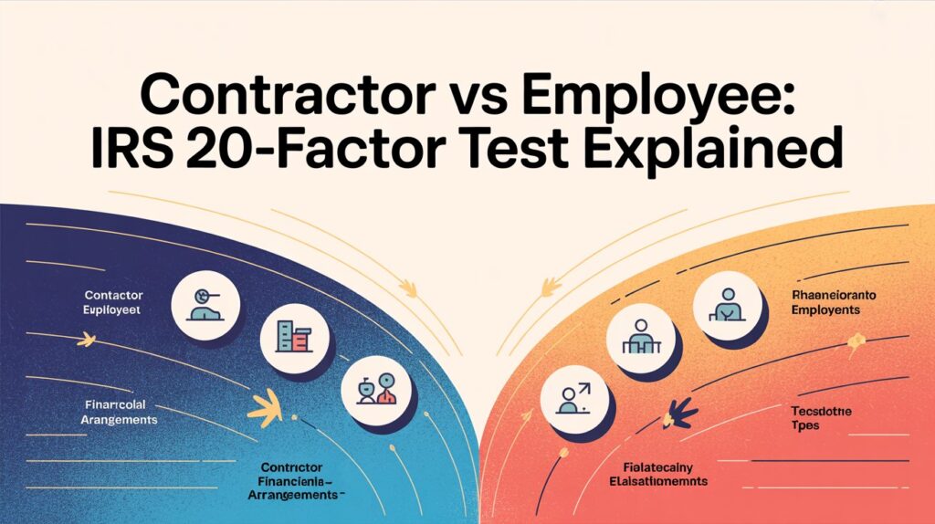 contractor vs employee IRS 20 factor test