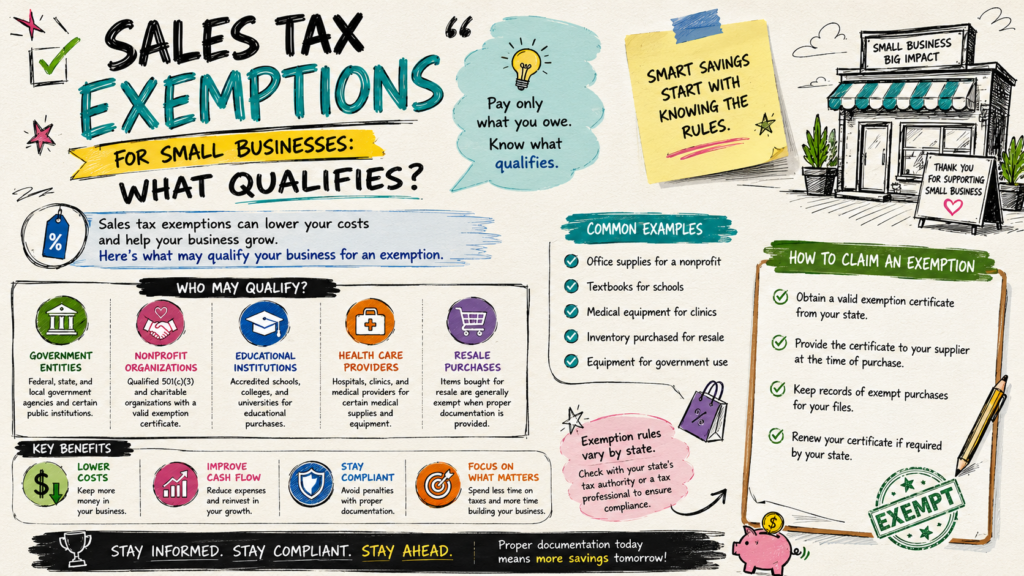 sales tax exemptions small businesses
