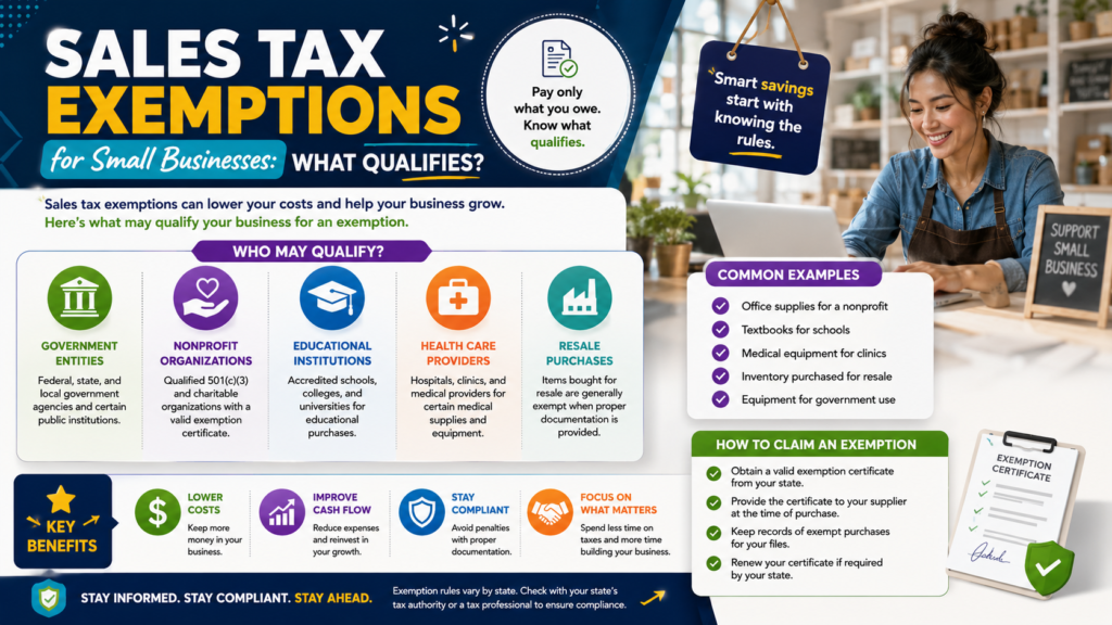 sales tax exemptions small businesses
