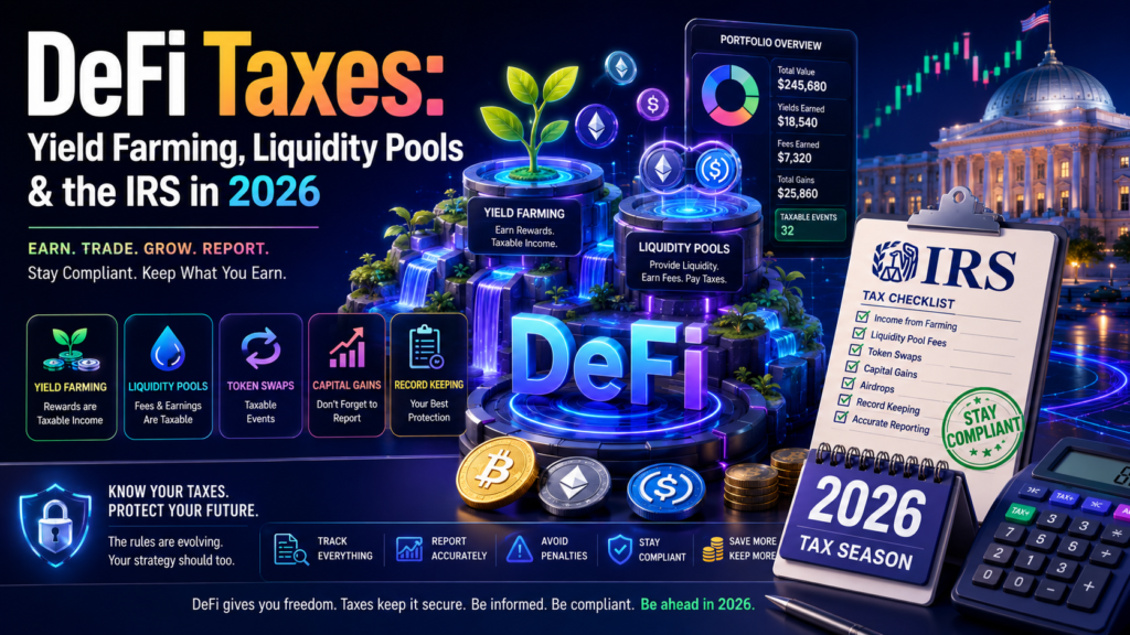 DeFi taxes yield farming IRS 2026