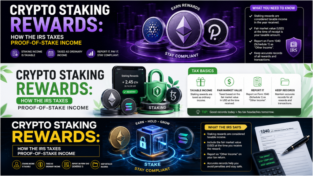 crypto staking rewards IRS taxes