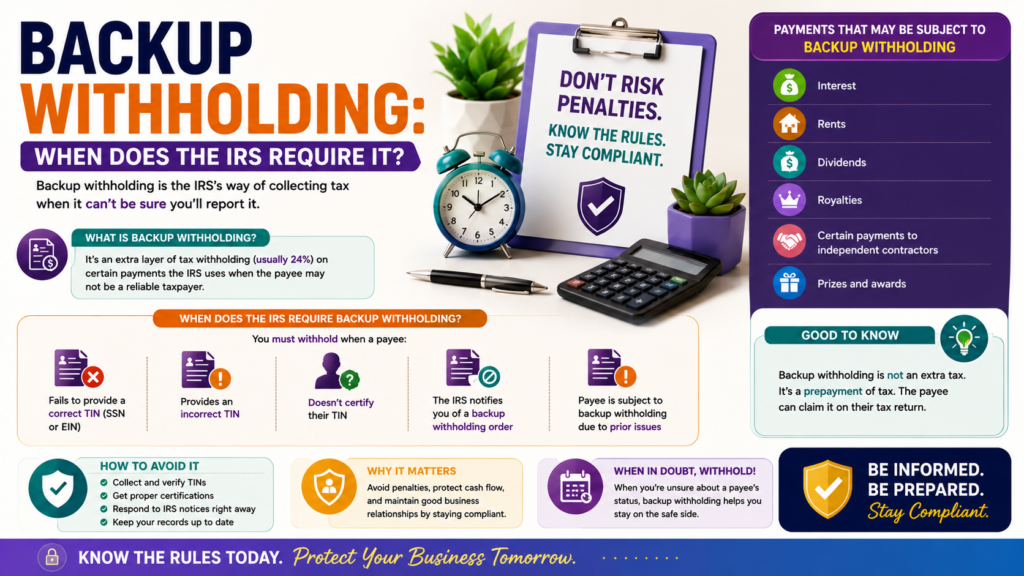 backup withholding IRS requirements