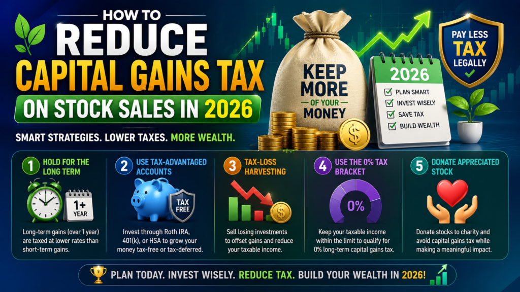 reduce capital gains tax stock sales 2026