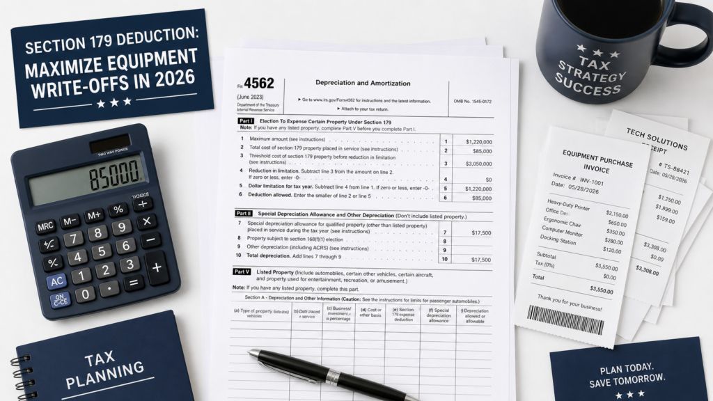 section 179 deduction equipment write-off 2026