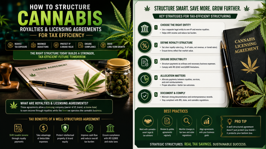 cannabis royalties licensing tax structure
