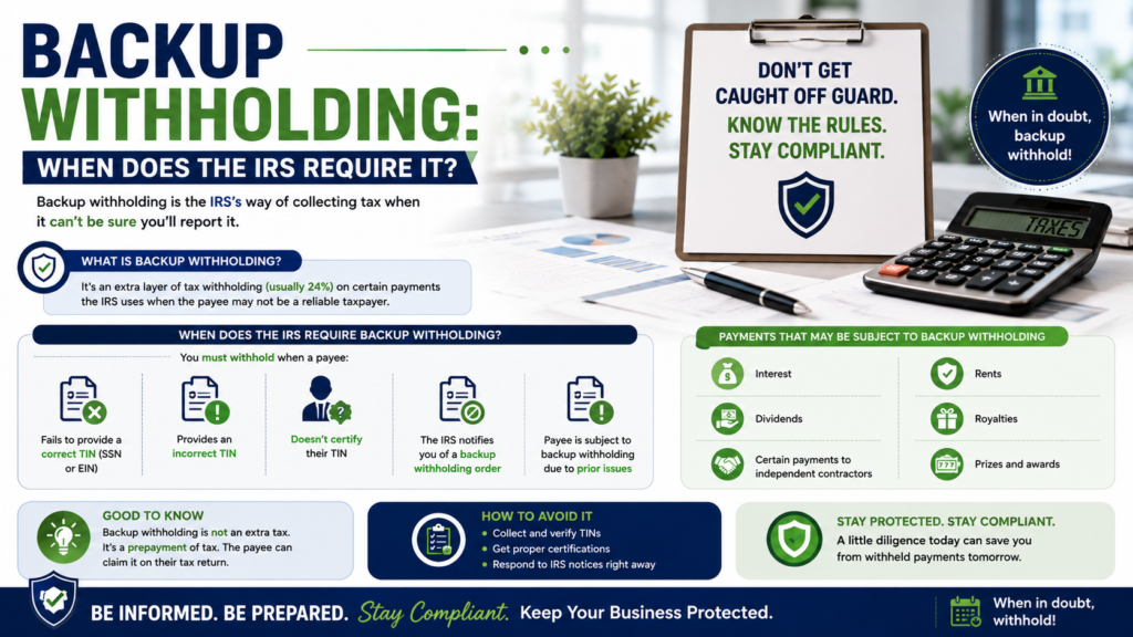 backup withholding IRS requirements