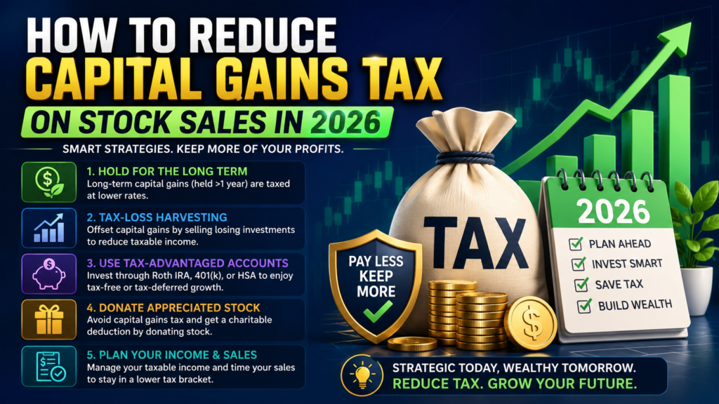 reduce capital gains tax stock sales 2026